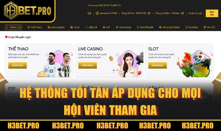 Hệ thống tối tân áp dụng cho mọi hội viên tham gia