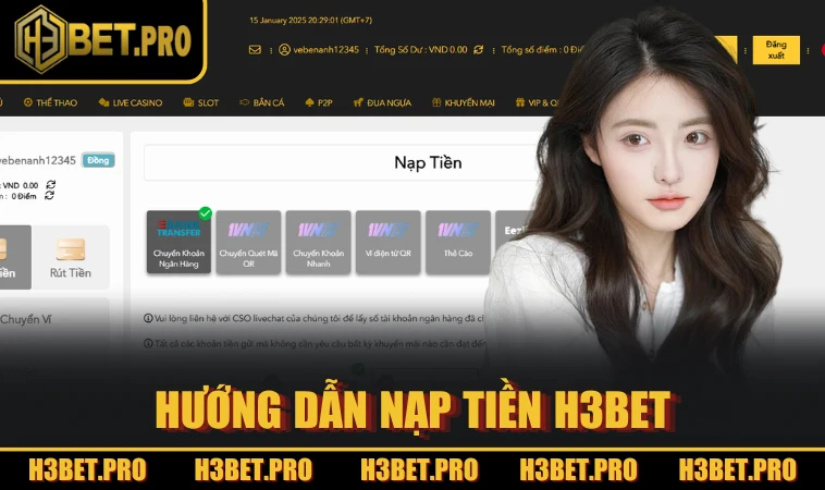 Hướng dẫn nạp tiền H3BET