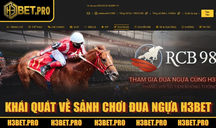 Khái quát về sảnh chơi đua ngựa H3BET