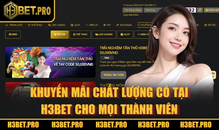 Khuyến mãi chất lượng có tại H3BET cho mọi thành viên